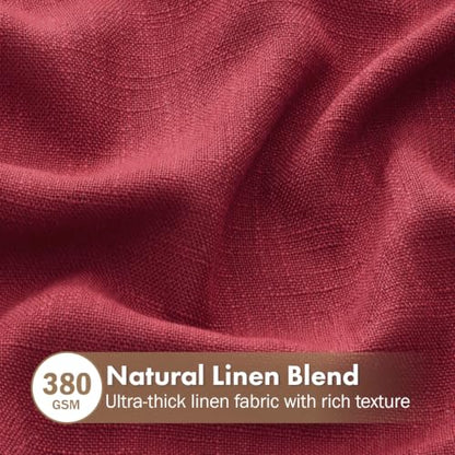 MIULEE Thick Linen Curtains, 42Wx84L, Burgundy Red Semi Sheer - color: Burgundy Red, size: 42"W x 84"L (Pack of 2)