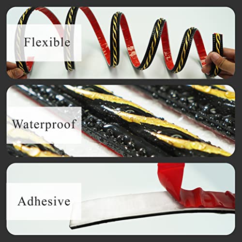 Colamo 16.4FT Gilded Black Peel and Stick Trim Caulk Strip,Flexible Adhesive Moldings & Trims for Wall/Mirror/Ceiling/Window and Door Frame,Stick on Backsplash Tile Trimming,Sticky Edge,Side Body Trim - color: Gilded Black