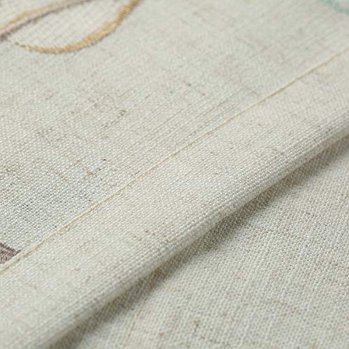 VOGOL Natural Leaf Embroidered Kitchen Valance, 52 x 18 Inches - color: W014