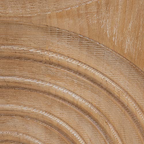 Bloomingville Boho Square Wood Wall Art with Carved Arches, Natural