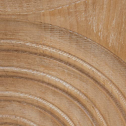Bloomingville Boho Square Wood Wall Art with Carved Arches, Natural