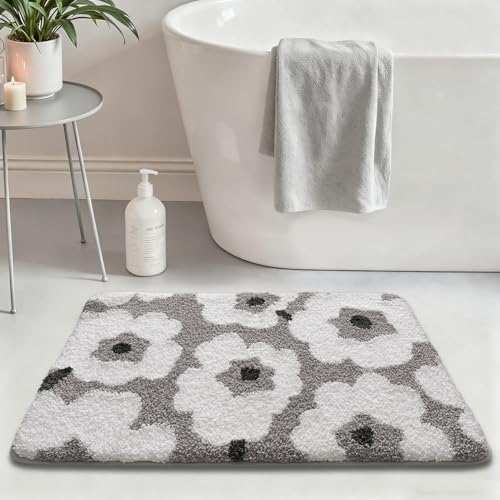 LUMI Bathroom Rug 20x32, Soft Absorbent Microfiber Bath Mat, Non Slip - color: Elegant Black, size: 20"x32"