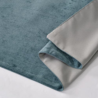 AMBERIS Bed Runner Blue, Chenille Soft No Fading Modern Bed Scarf (Pillowcases Sold Separately) - color: Blue, size: 7'10" x 1'8" (for 1.8m Bed)