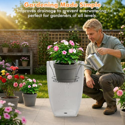 PeoMev 3pc Adjustable Planter Insert 12-18" Plant Risers for Inside Pots