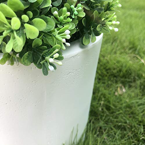 Kante Small Round Cylinder White Concrete Planter 9.8" Tall, Outdoor - color: Pure White, size: 9.8" Dia