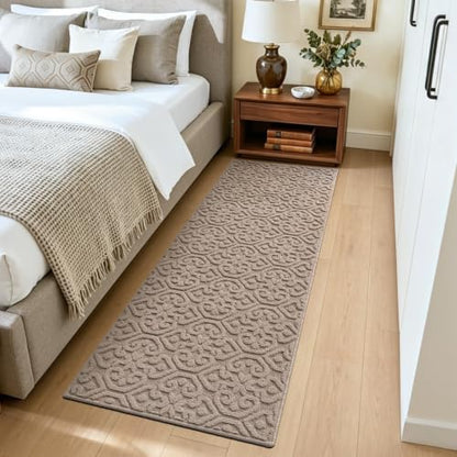 DEXI Hallway Runner Rug Non Slip, 2x6 Washable Runners Carpet, Beige - color: Beige, size: 24" X 72" (Runner)