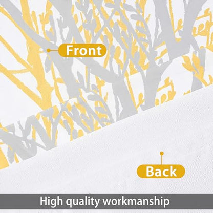 DriftAway Tree Branch Lined Valance Double Layer Blackout Thermal Insulated Abstract Ink Printing Window Curtain Valance Rod Pocket 52 Inch by 14 Inch Plus 2 Inch Header Yellow 1 Pack - color: Yellow, size: 52"W x 14"L (Pack of 1)