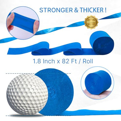 PartyWoo Red and Blue Crepe Paper 4pcs 328 FT Red Blue Streamers - color: Blue Red-9617