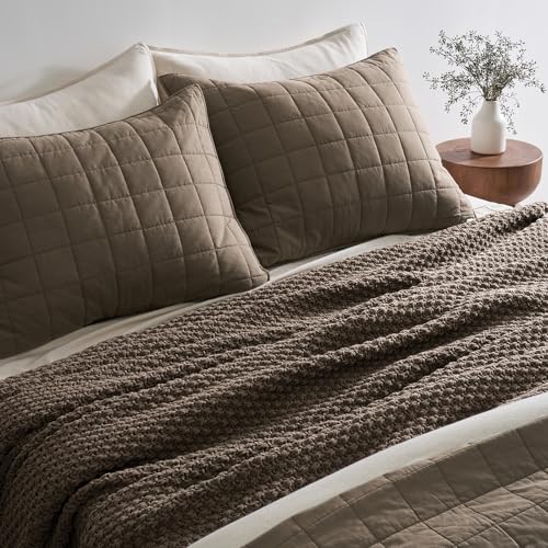 EVERGRACEHOME Chunky Chenille Knit Throw Blanket, 108x92, Mocha Brown - color: Mocha Brown, size: 108" X 92"