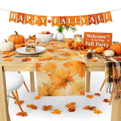Thanksgiving Decorations - Fall Leaves Table Runner - color: Fall Leaves