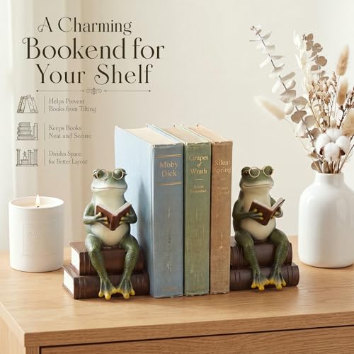 Lineshading Frog Decorative Bookend 7.2'' Book End Reading Lover Favor