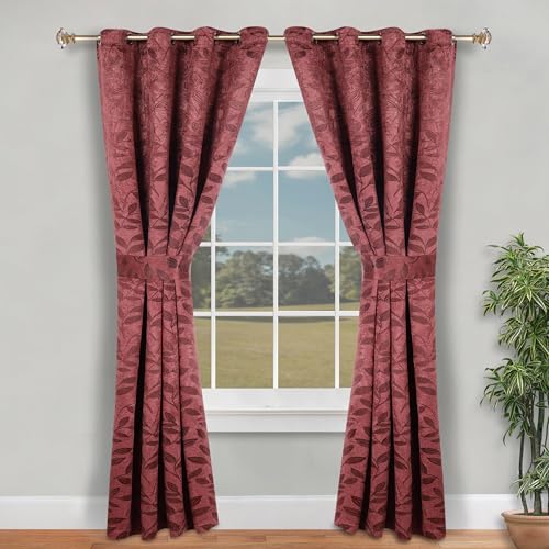 Superior Blackout Curtains, Room Darkening, Bedroom, Drapes, Kitchen, Living Room Window Accents, Sun Blocking, Thermal, 2 Pack, Leaves Blackout Curtains, Set of 2, 46" x 84", Antique Copper - color: Antique Copper, size: 46"W x 84"L (Pack of 2)