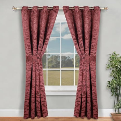 Superior Blackout Curtains, Room Darkening, Bedroom, Drapes, Kitchen, Living Room Window Accents, Sun Blocking, Thermal, 2 Pack, Leaves Blackout Curtains, Set of 2, 46" x 84", Antique Copper - color: Antique Copper, size: 46"W x 84"L (Pack of 2)