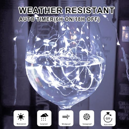 White Fairy Lights Battery Operated (Included), 8 Modes & Auto Timer, 16FT 50Led Mini Twinkle Silver Wire Firefly Starry Lights, Waterproof Battery Operated Lights for Mason Jars Bedroom - color: White, size: 1 Pack - Batteries Included