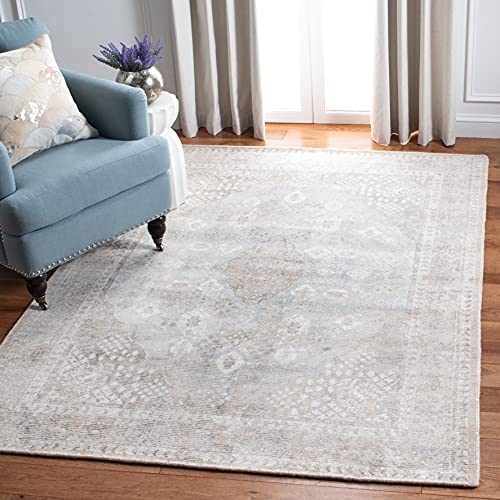 SAFAVIEH Restoration Vintage Collection Accent Rug - 4' x 6', Beige & Sand, Handmade Wool, Ideal for The Living Room, Dining Room, Bedroom (RVT703B-4) - size: 4' x 6' (Rectangular)