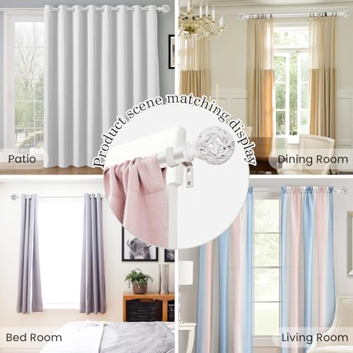 Ycolnaefllr Carved Leaf Curtain Rod, Weathered White, Adjustable 66-120" - color: Weathered white, size: 36-120"