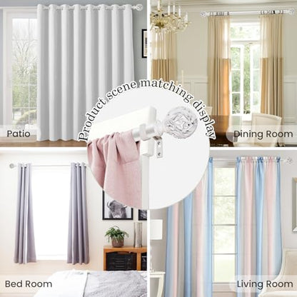 Ycolnaefllr Carved Leaf Curtain Rod, Weathered White, Adjustable 66-120" - color: Weathered white, size: 36-120"