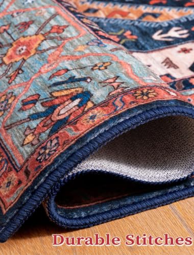 SERISSA 2'6"x12' Washable Non Slip Boho Runner Rug for Hallway，Rust - color: Rust/Multi, size: 2'6" x 12' (Runner)
