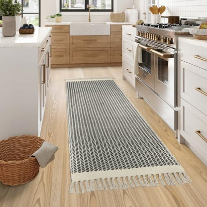Lahome Boho Bathroom Runner Rug, 2x6 Washable Rugs for Kitchen Hallway - color: Grey, size: 2' x 6' (Runner)