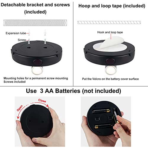 Wireless Spotlight Battery Operated, LED Picture Lights - color: Black Silver
