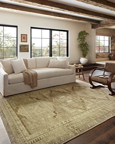 Loloi Magnolia Home Sinclair Khaki/Tobacco 2'-3" x 3'-9" Accent Rug - color: Khaki / Tobacco, size: 2'3" x 3'9" (Rectangular)
