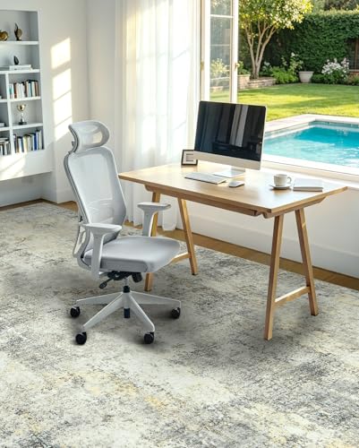 Washable Area Rug Living Room Rugs 9X12 - Neutral Modern Abstract Rugs Soft Carpet with Non Slip Backing for Under Dining Room Table, Bedroom, Home, Office, Brown Grey - color: Brown Grey, size: 9' x 12' (Rectangular)