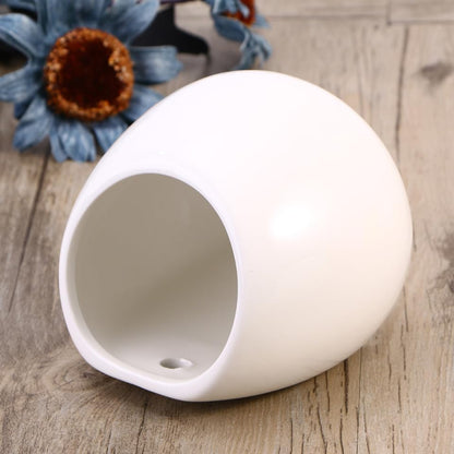 HOMSFOU 2-Pack Hanging Ceramic Planters Whiteware Pots for Indoor Succulent Plants Wall Mounted Flower Pot Containers Small Round Hanging Planter