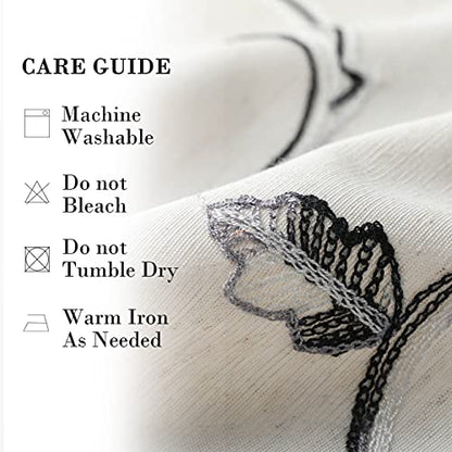 VOGOL Gray Vine Botanical Kitchen Valance, 52 x 14 Inches - color: Grey, size: 52"W x 14"L (Pack of 1)