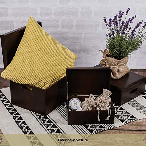 Creative Deco XL Brown Wooden Box Storage with Hinged Lid - color: Brown, size: XL | Handles
