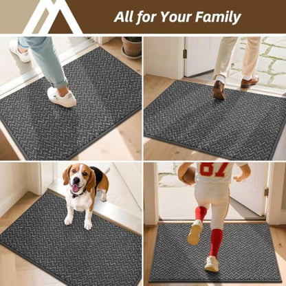 COSY HOMEER Dirt Trapper Door Mat 20"x32" Non Slip Washable Dark Grey - color: Dark Grey, size: 20" x 32"