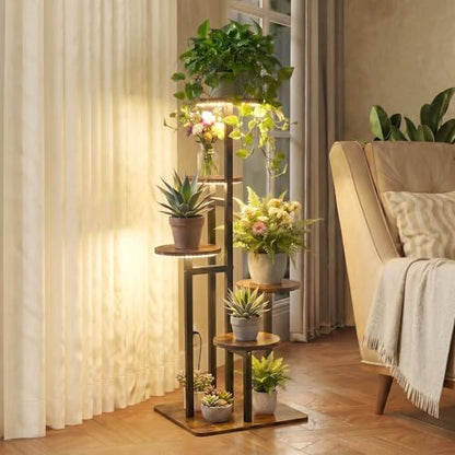 5 Tier Plant Stand Indoor with Grow Light for Multiple Plants
