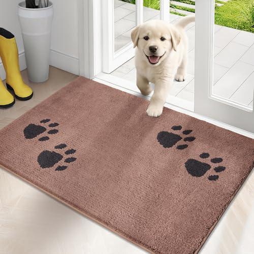 PURRUGS Dirt Trapping Door Mat Indoor Entrance, 20" x 31.5", Light Brown - color: Light Brown, size: 20" X 31.5"