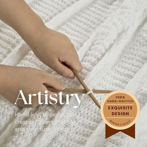 Boho Knitted Chenille Blanket with Tassels - Lightweight & Soft All-Season Throw - 3D Classic Pattern for Living Room Bedroom Couch, Cloud White, Twin 60"x80" - color: Cloud White, size: Twin