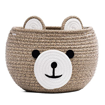 CherryNow Baby Basket for Gifts Empty, Cute Bear Design, Light Brown - color: Light Brown, size: 10.5"D x 8.5"H