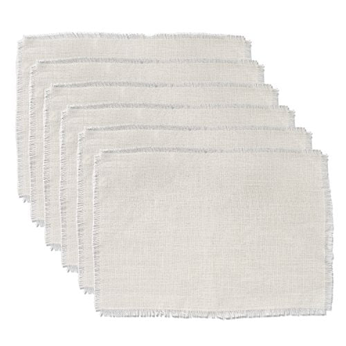 DII Jute Burlap Collection Kitchen Tabletop, Placemat Set, 13x19, Solid Ivory, 6 Count - color: Solid Ivory, size: Placemat Set, 13x19"