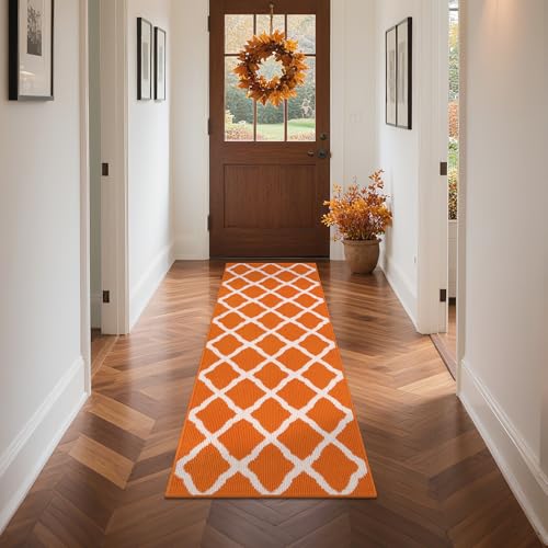 SHACOS Fall Runner Rug 2x6 ft Dirt Trapping Hallway Kitchen Rug Runner - color: Orange, size: 2' x 6'