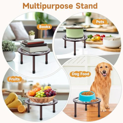 Amaoot 5 Pack Metal Plant Stand, Iron Plant Stands for Indoor and Outdoor - color: Brown
