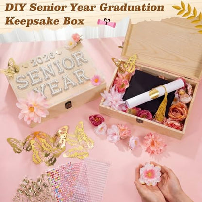 Yousoontic 2027 Senior Memory Keepsake Box and DIY Accessories,Natural - color: Natural