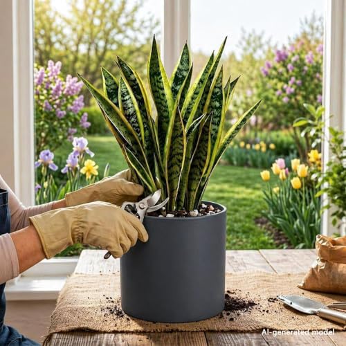 7 Inch Grey Metal Plant Pot with Drainage Hole, Indoor Outdoor - color: Gray