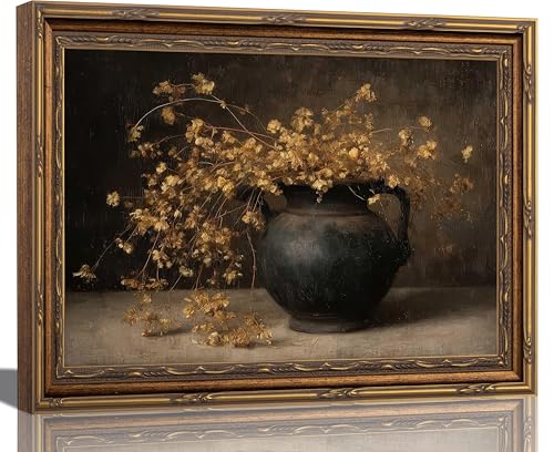 Kouserlin Vintage Dark Floral Framed Wall Art Moody Floral Wall Decor 12×16 - color: 【 Dark flowers】, size: 16''L×12''W
