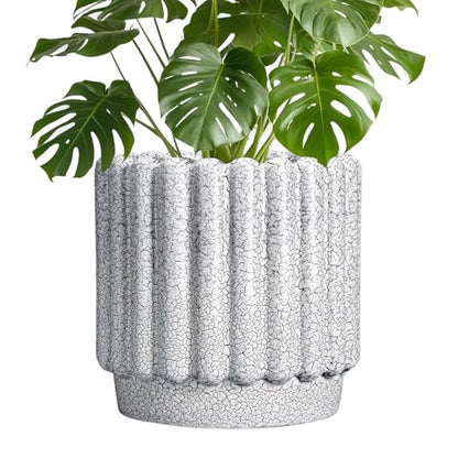 Ceramicfor Ceramic Flower Pot, 9.6 Inch, Black and White - color: Black and White, size: 9.6 Inch