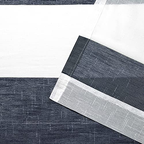 EXCLUSIVE HOME Darma Sheer Linen Rod Pocket Curtain Panel Pair, 50"x96", Indigo - color: Indigo, size: 50"W x 96"L (Pack of 2)