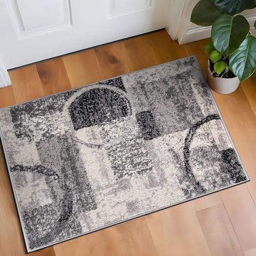 Rugshop Circle Design Contemporary Abstract Soft Area Rug Cream 2' x 3' - color: Cream, size: 2' x 3' (Rectangular)
