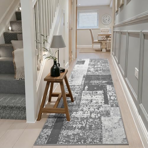 LOCHAS Washable Runner Rugs for Hallway 2x6, Non Slip Entryway Rug Runners - color: Grey, size: 6' x 2' (Rectangular)