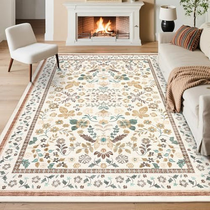 GarveeHome Rugs for Living Room 9x12 Machine Washable Soft Beige - color: Beige, size: 9' x 12' (Rectangular)