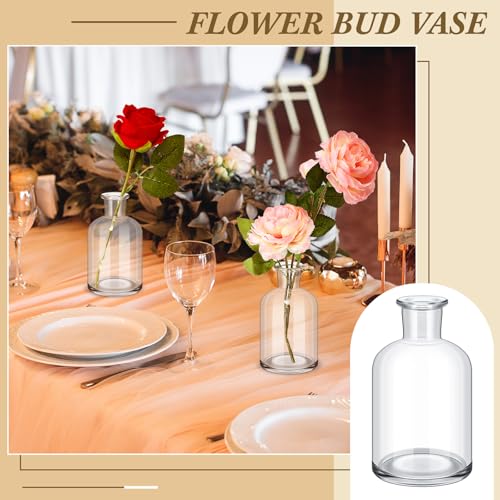 Lallisa 54 Pcs 3.15 Inches Small Glass Bud Vases Bulk Mini, Clear - color: Transparent, size: 3.15 Inches
