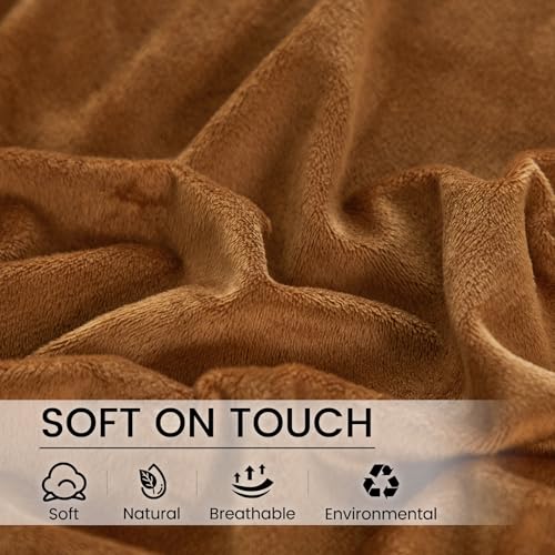 PHF Super Soft Velvet Zippered Body Pillowcase, No Insert, 1 Pack Luxury Cozy Warm Pillow Sham Cover with Zipper, 20"X 54" Long Cozy Fuzzy Flannel Pillow Case, Brownish Camel - color: Brownish Camel, size: 54" x 20" (Pack of 1)