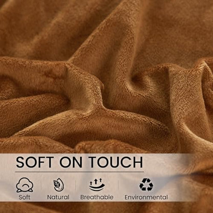 PHF Super Soft Velvet Zippered Body Pillowcase, No Insert, 1 Pack Luxury Cozy Warm Pillow Sham Cover with Zipper, 20"X 54" Long Cozy Fuzzy Flannel Pillow Case, Brownish Camel - color: Brownish Camel, size: 54" x 20" (Pack of 1)