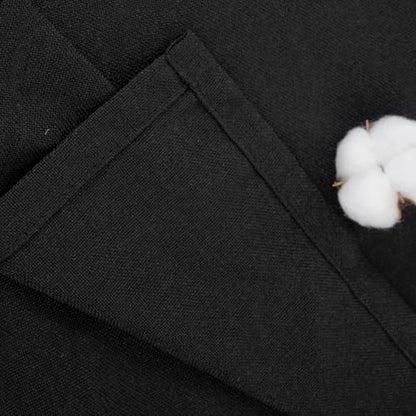 YoungsTex Black Linen Semi Sheer Curtains 45 Inches Long 2 Panels - color: Black, size: 42"W x 45"L (Pack of 2)