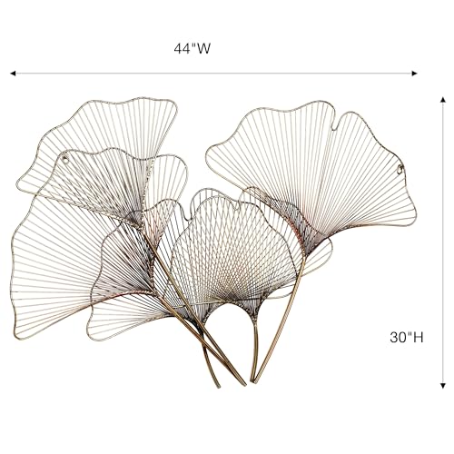 Touch of Class Ginkgo Breeze Wall Sculpture - Multi Metallic - Handcrafted Metal - Contemporary Large Wall Decor - Leaf Metal Room Decor - Gold, Copper, Brass, Bronze - Iconic Silhouette